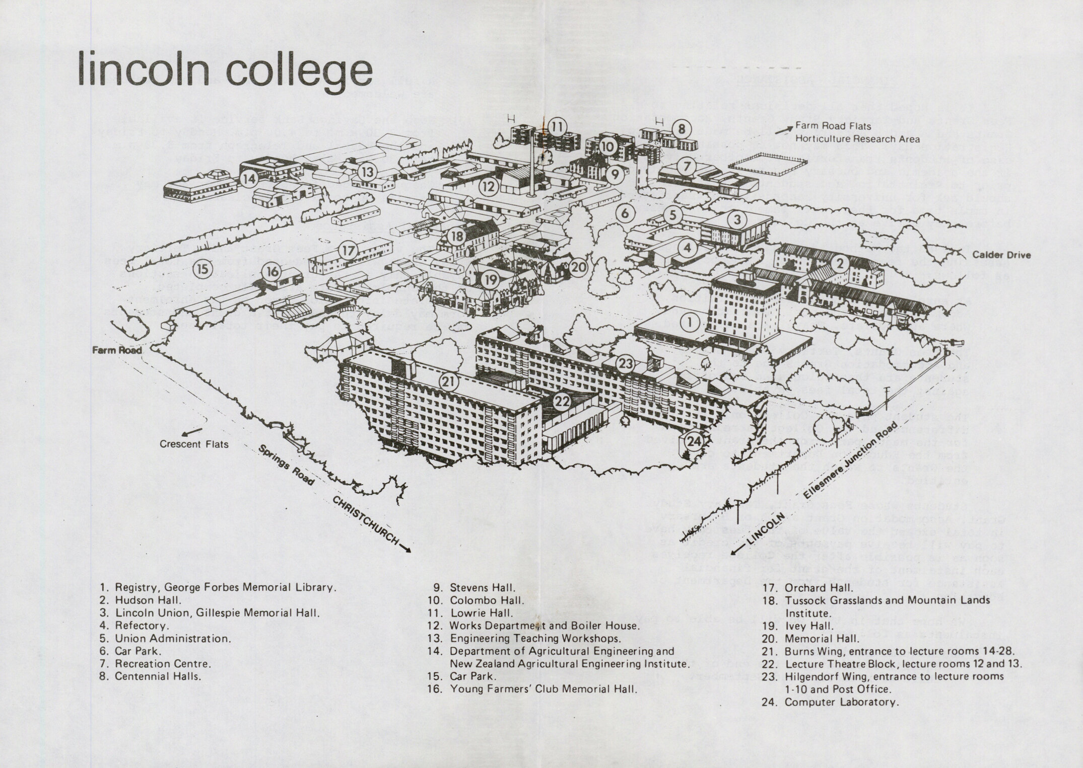 1983 Lincoln College Campus Map