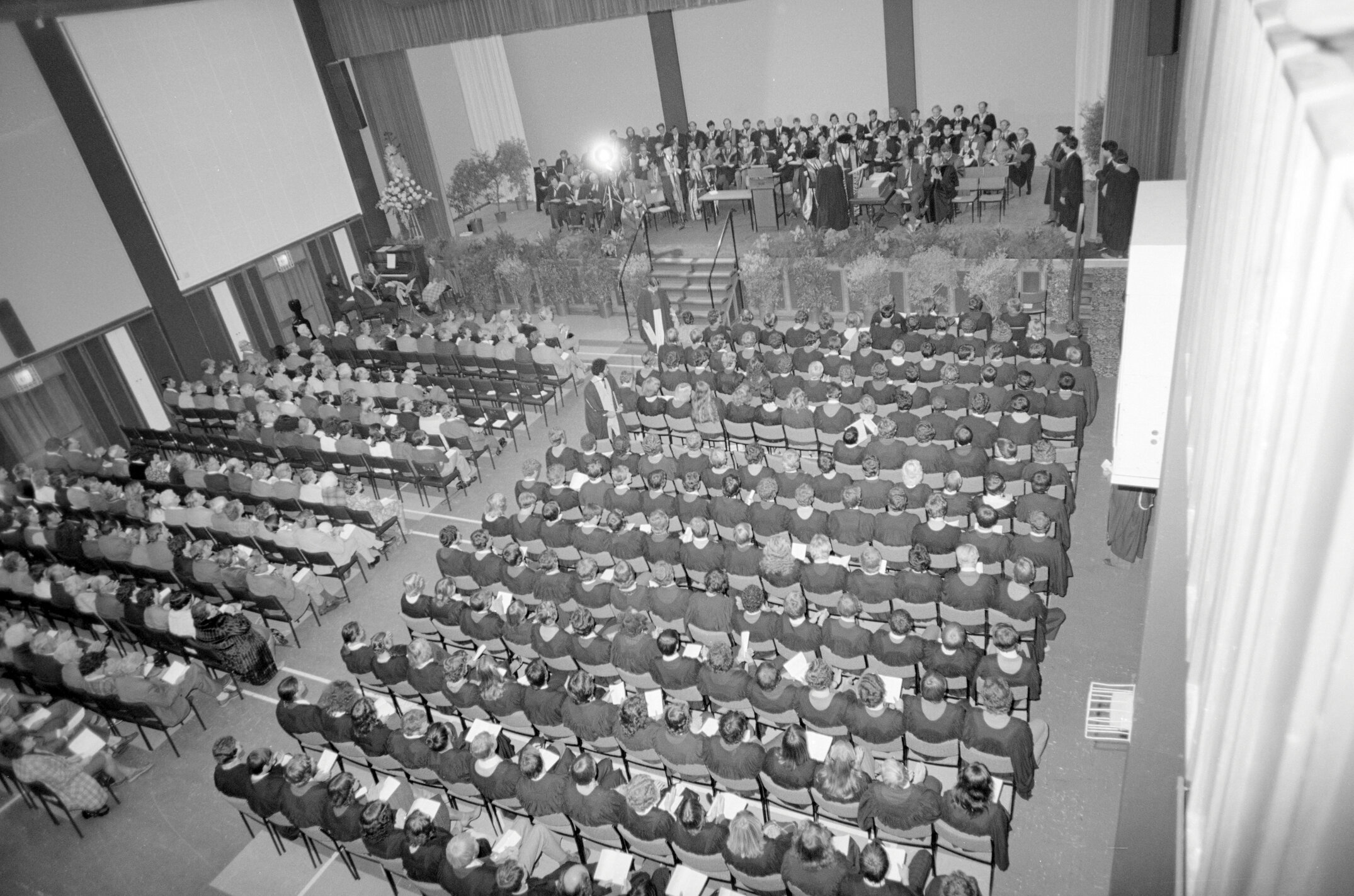 Aerial View of Lincoln College Graduation Ceremony in Gillespie Hall 01