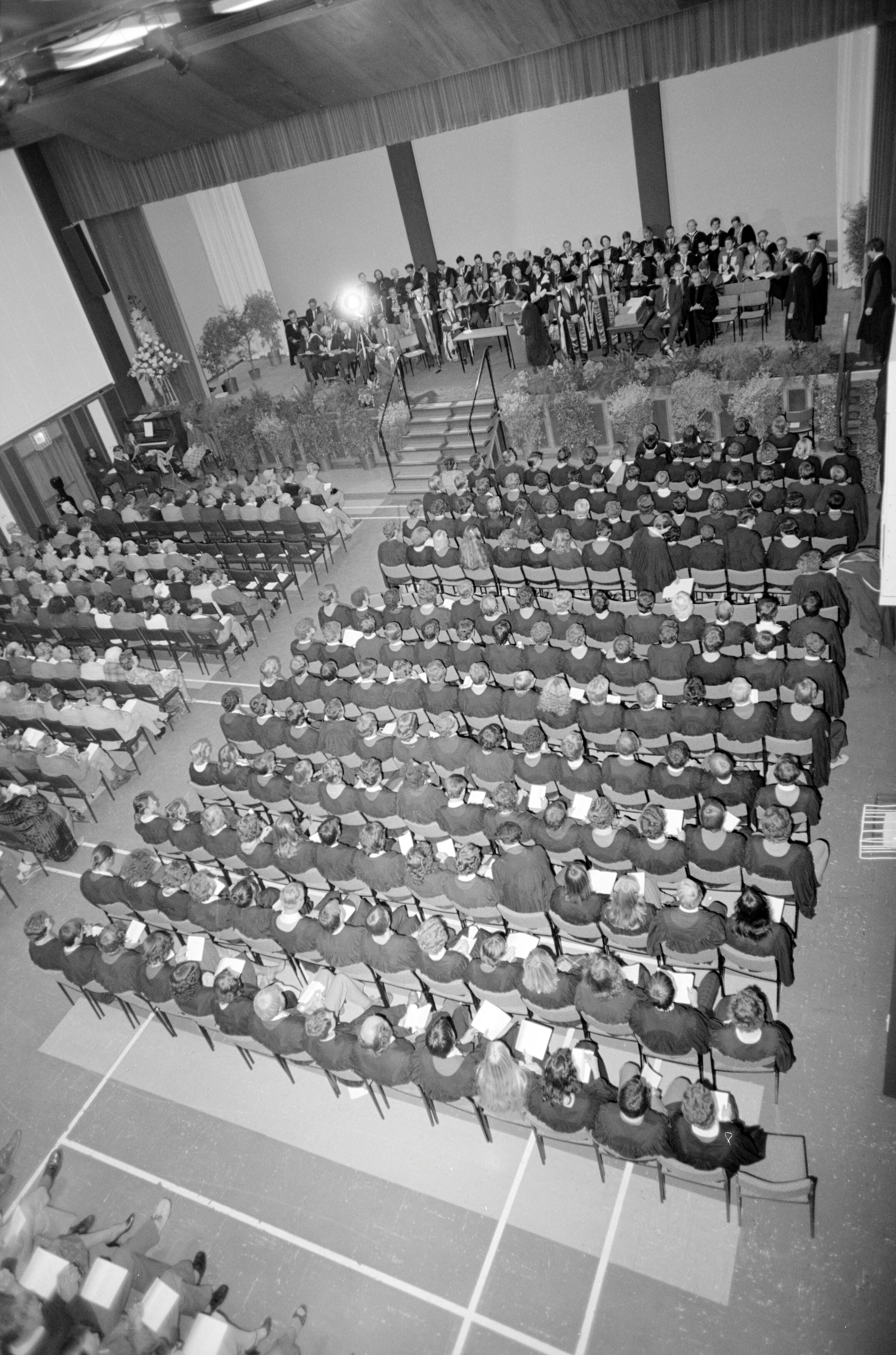 Aerial View of Lincoln College Graduation Ceremony in Gillespie Hall 02