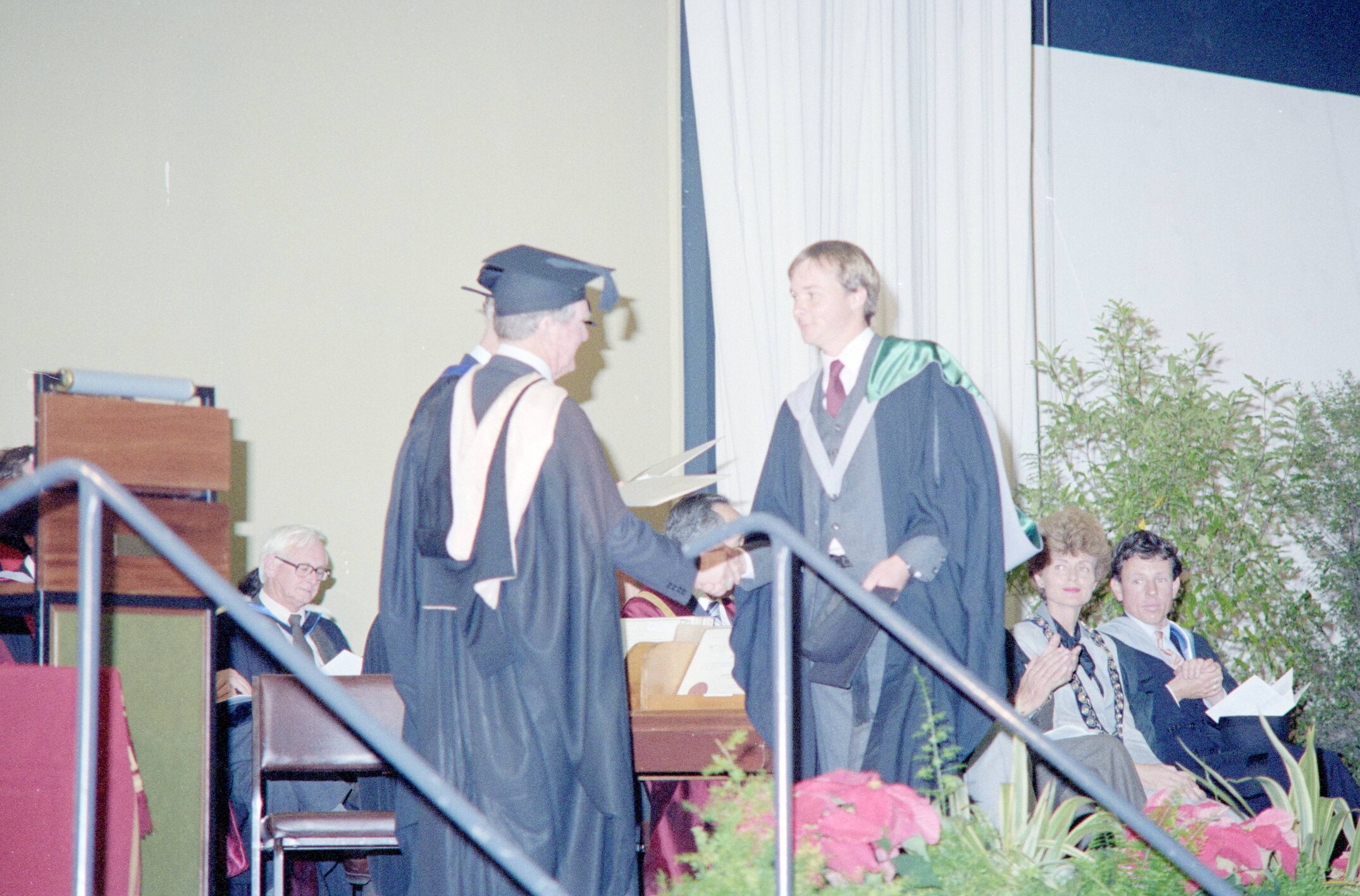 Student Receiving Degree Certificate at the 1984 Graduation Ceremony 02
