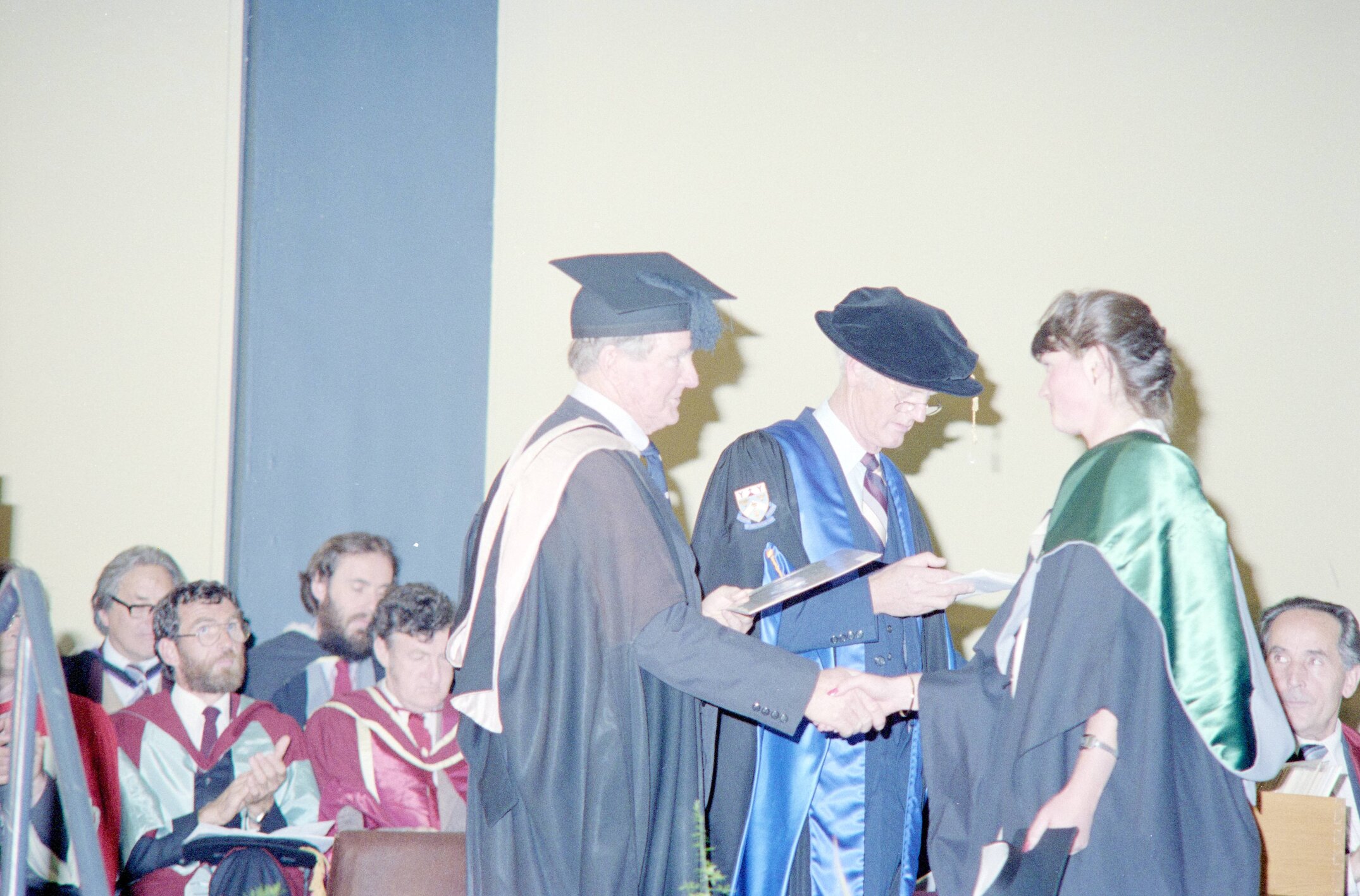 Student Receiving Degree Certificate at the 1984 Graduation Ceremony 05