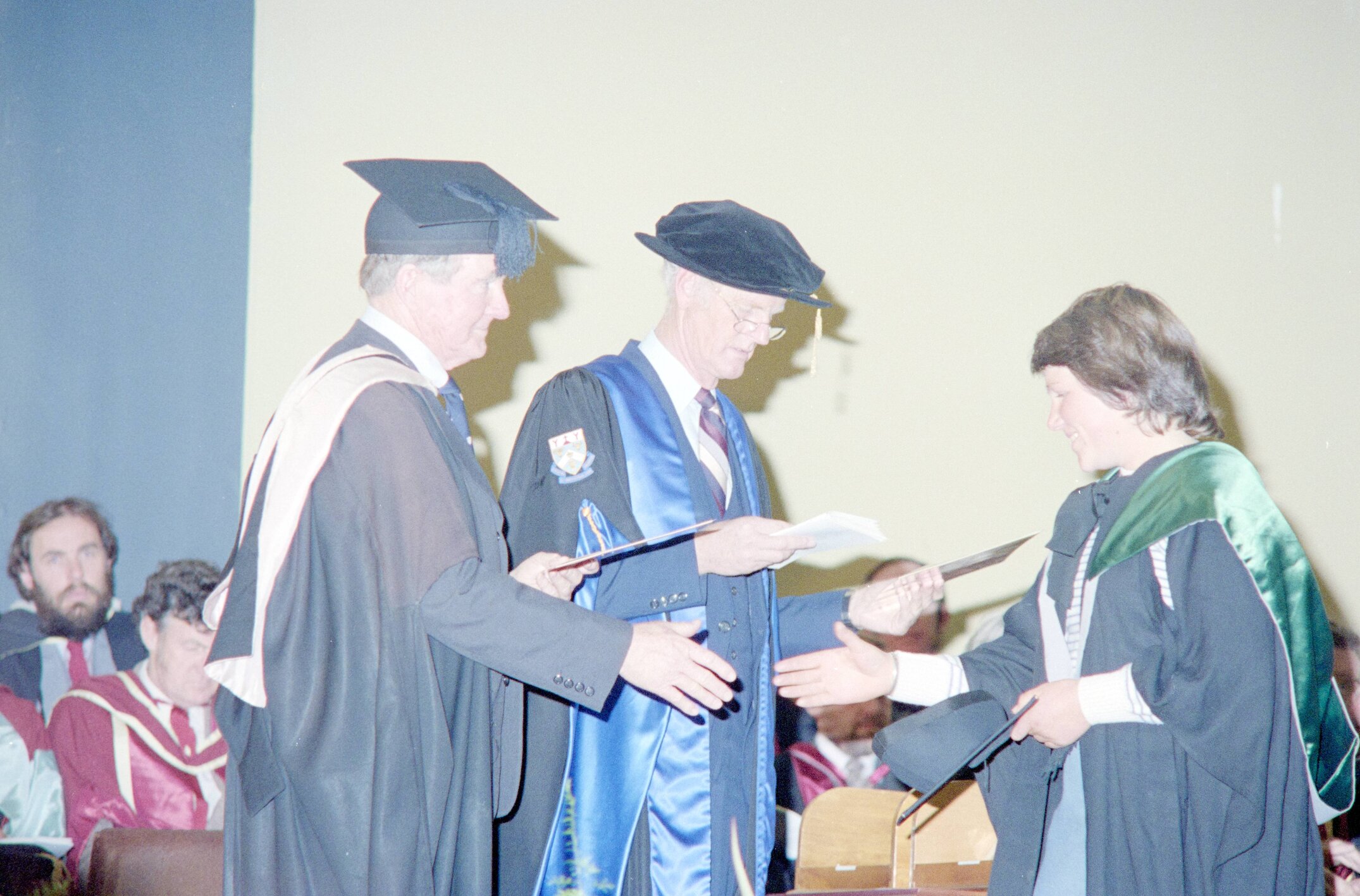 Student Receiving Degree Certificate at the 1984 Graduation Ceremony 07