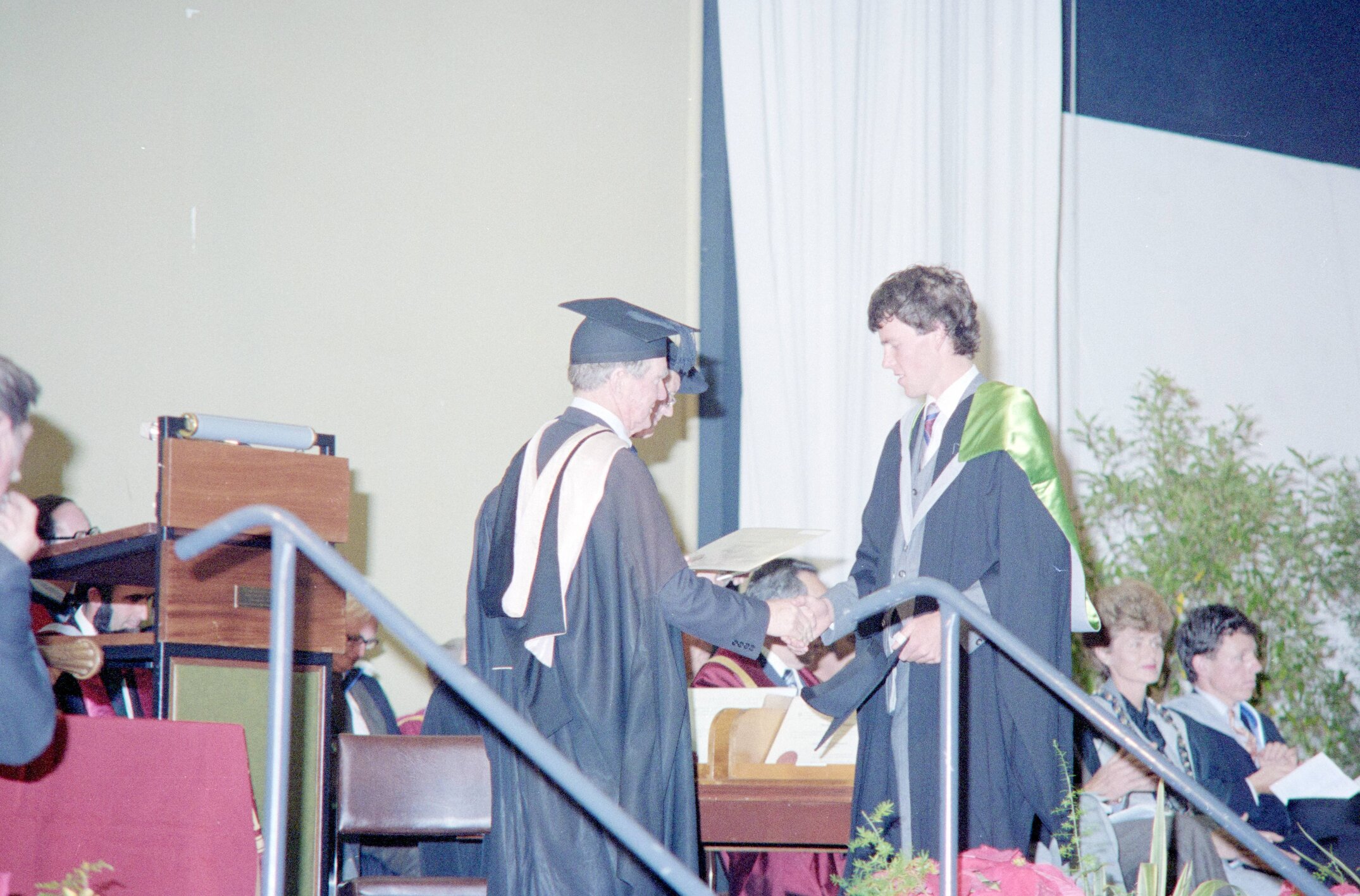 Student Receiving Degree Certificate at the 1984 Graduation Ceremony 08