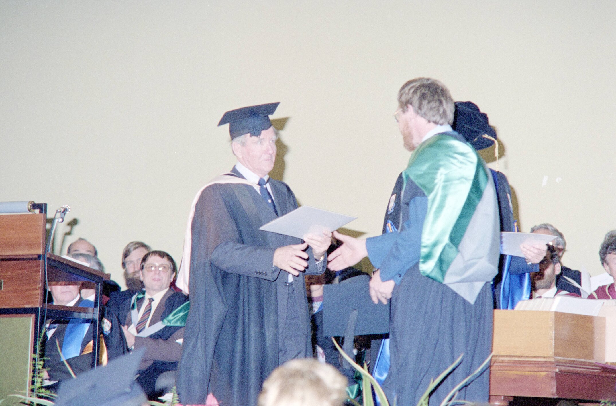 Graduate Accepting Degree Certificate in Gillespie Hall, 04 May 1984 02