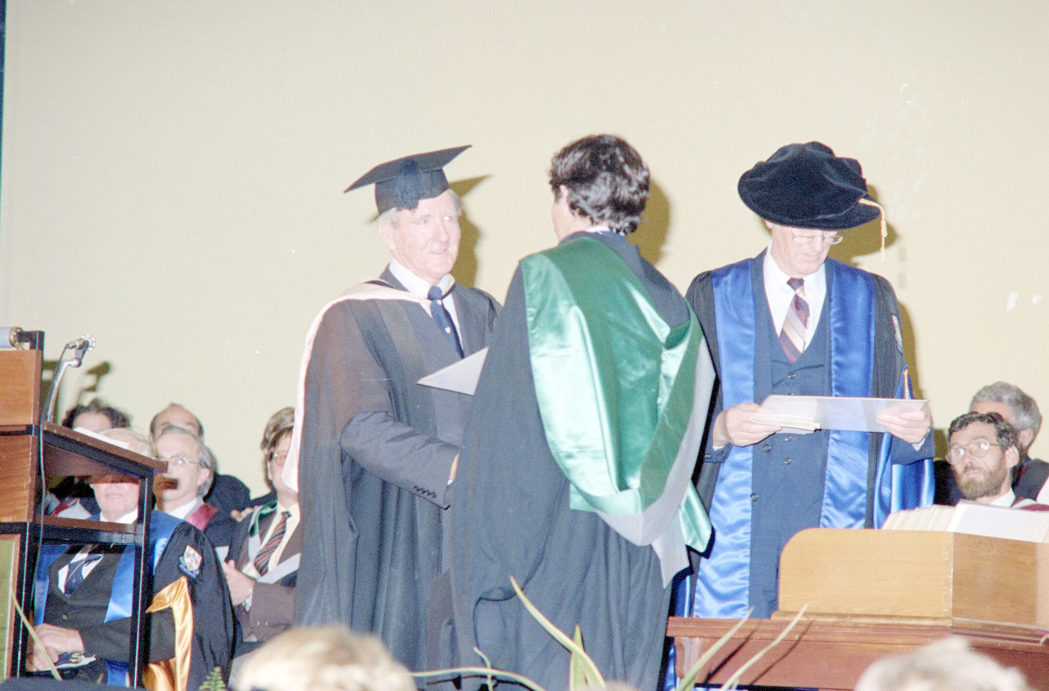 Graduate Accepting Degree Certificate in Gillespie Hall, 04 May 1984 01