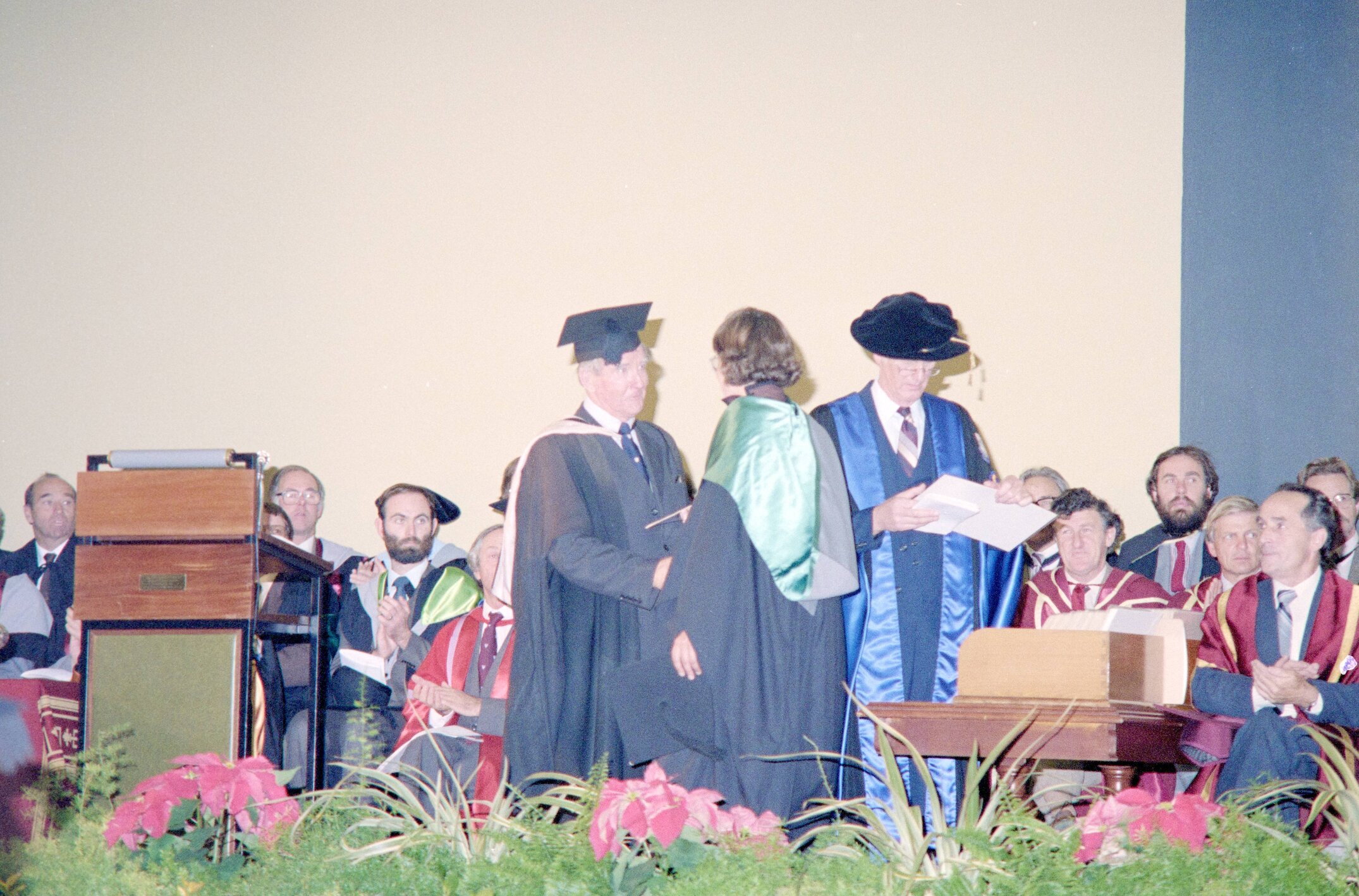Graduate Receiving Degree Certificate on Stage, 04 May 1984 09
