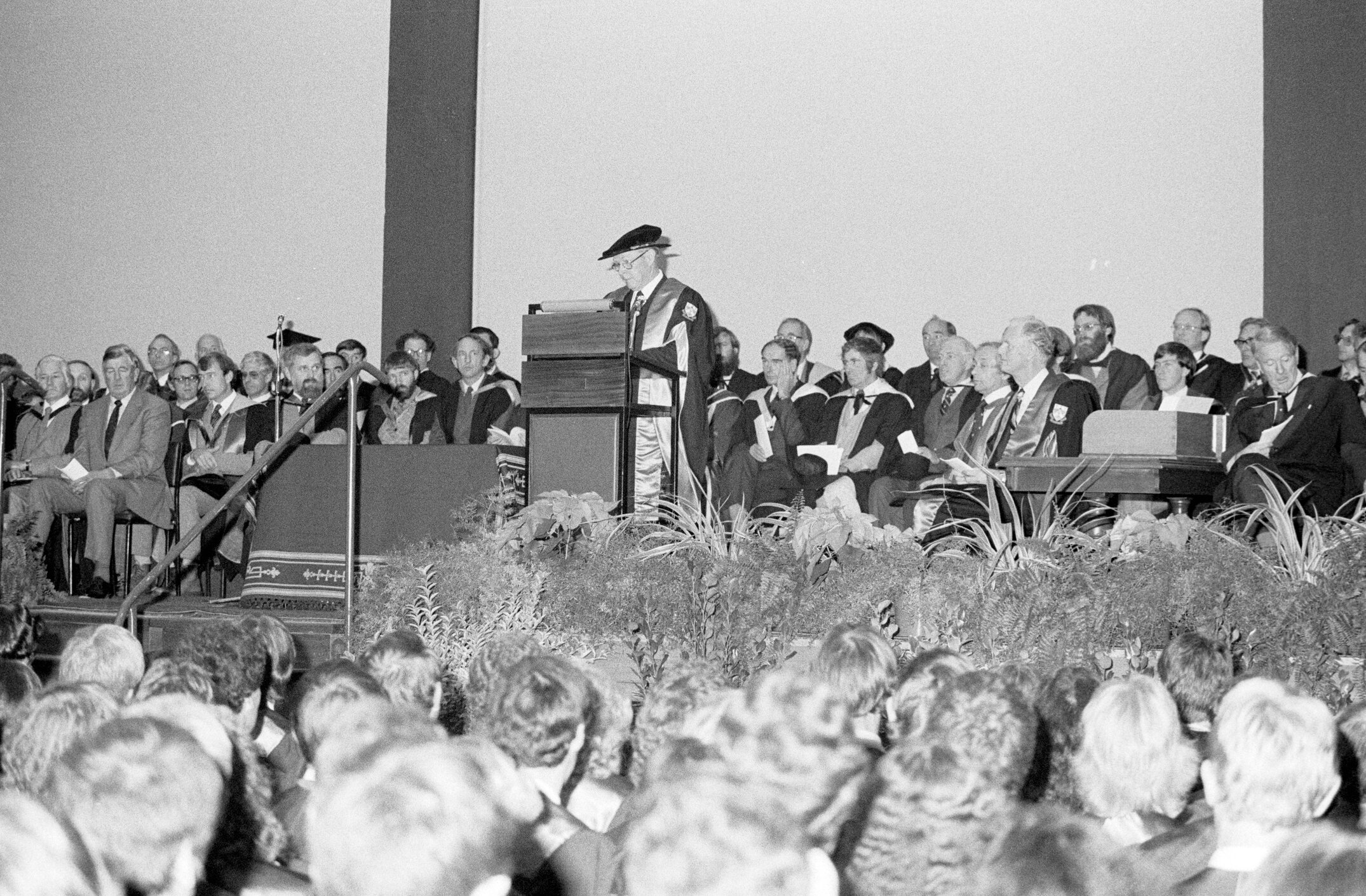 Sidney M. Hurst Addressing Attendees at Graduation, 04 May 1984