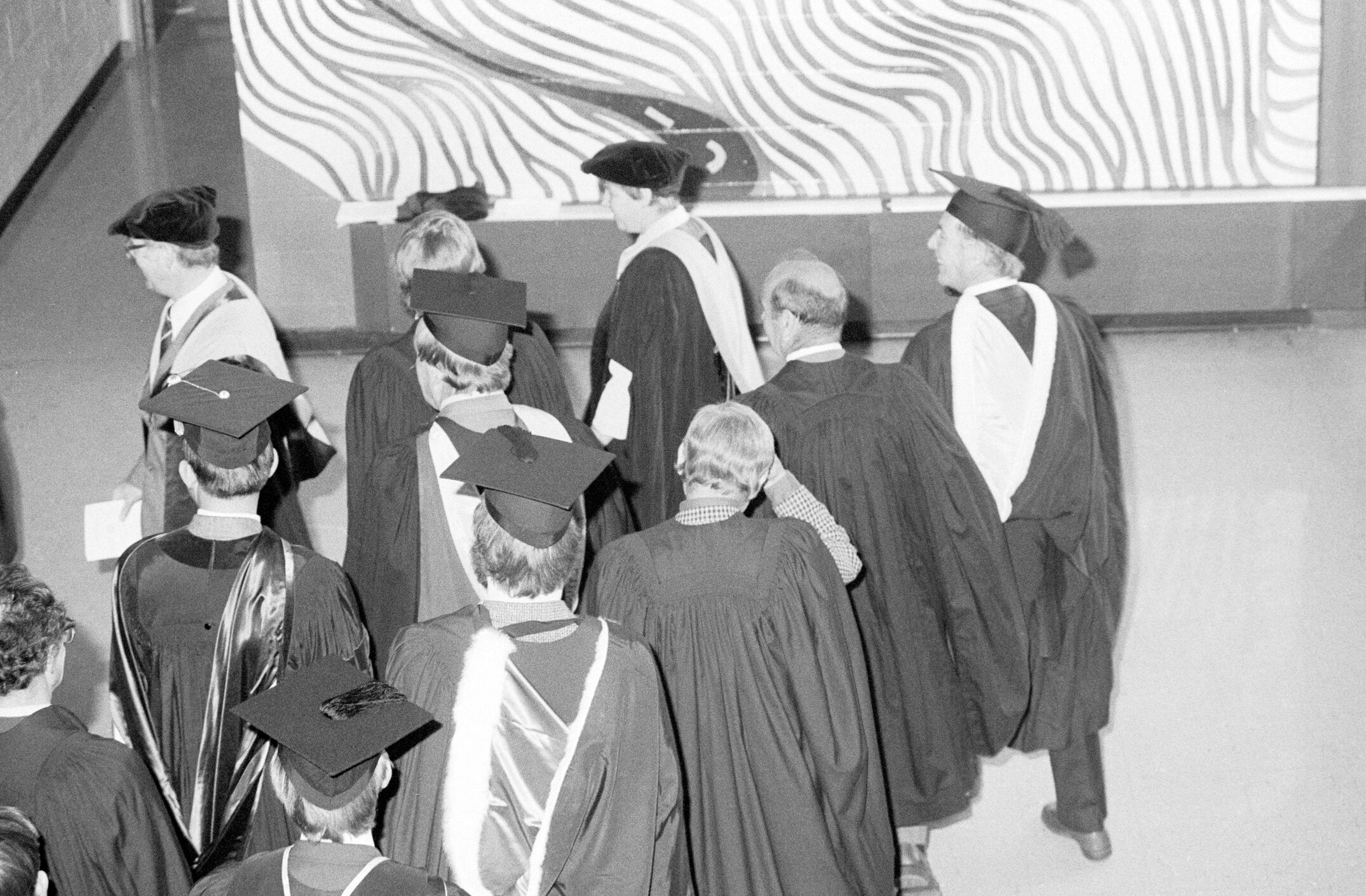 Academic Staff Leaving the Graduation Ceremony, 04 May 1984