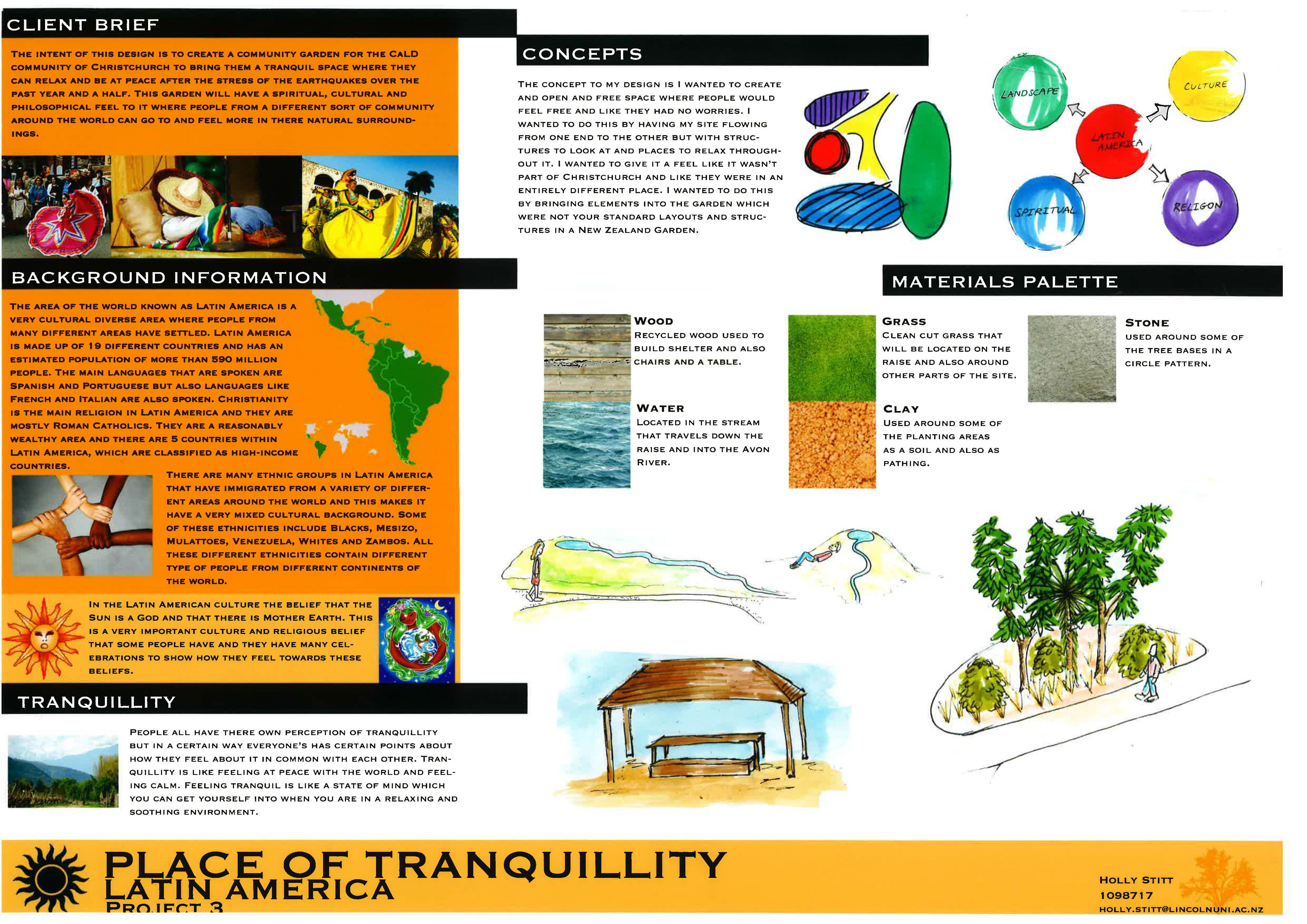The concept design for the Latin America Garden (3rd place) by Holly Stitt