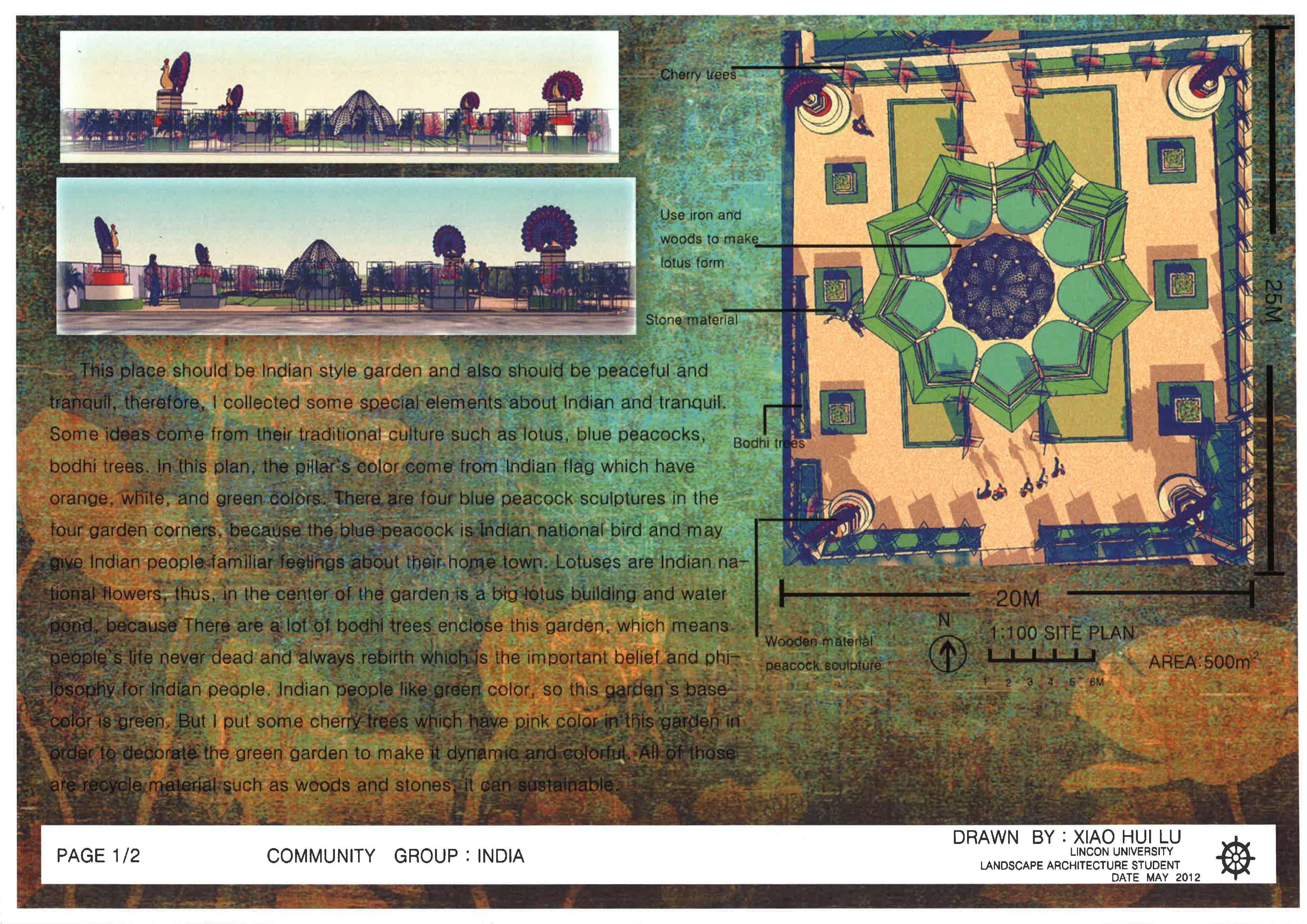 The concept design for the North and West Asia Garden (3rd place) by Harry Lu