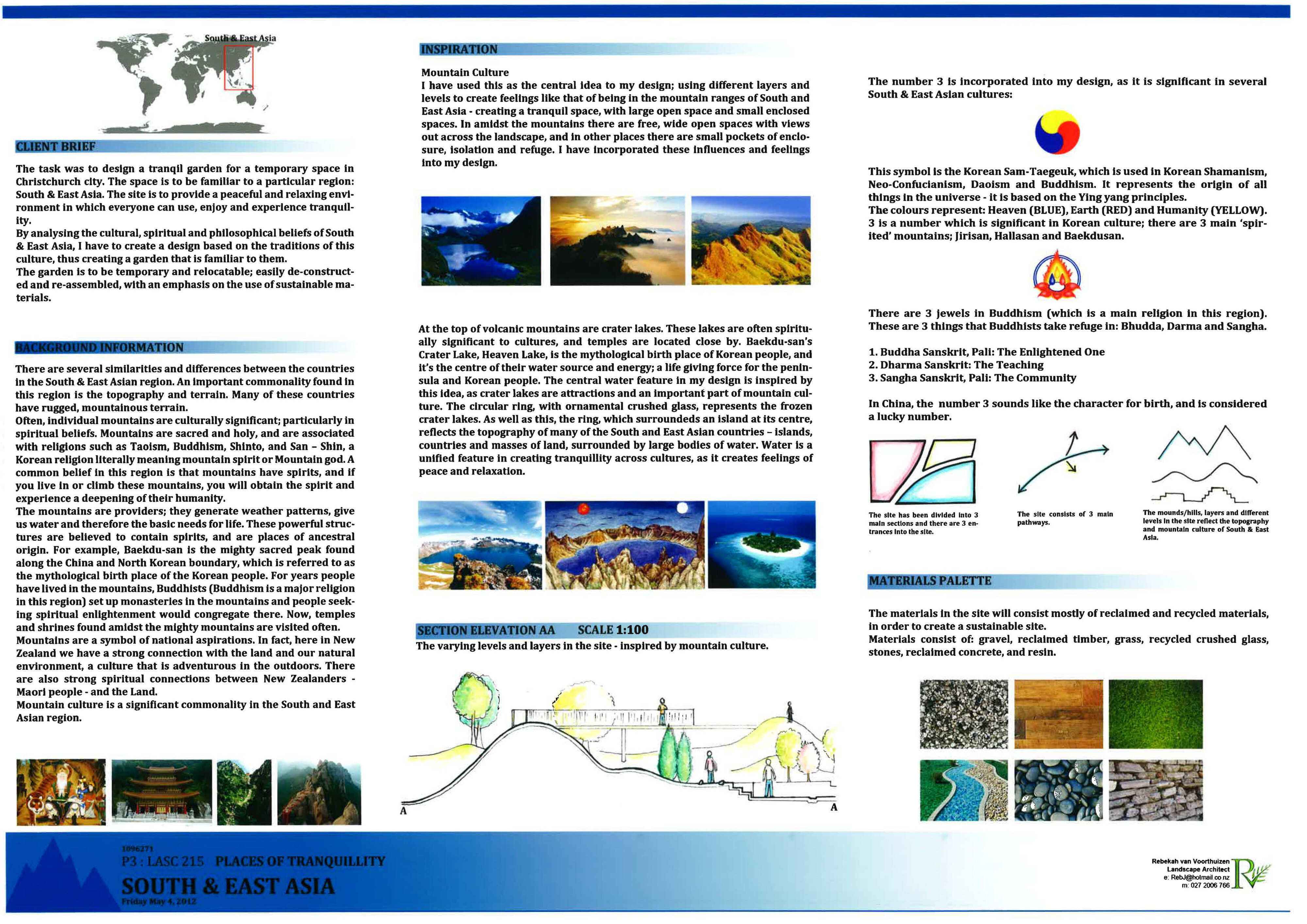 The concept design for the East Asian Garden (2nd Place) by Rebekah van Voorthuizen