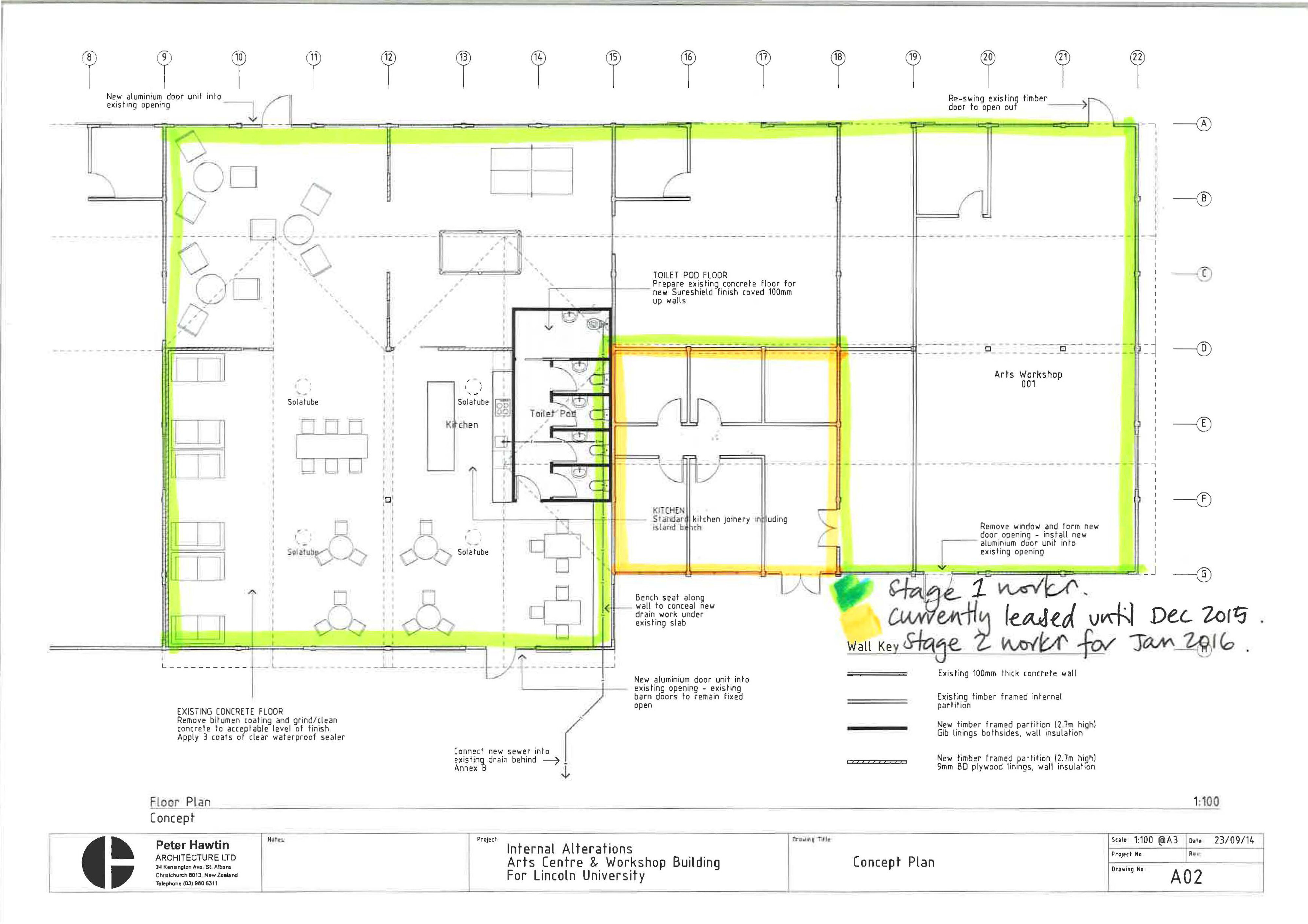 2015 Internal Alterations Arts Centre and Workshop Building Stage 1 &amp; 2