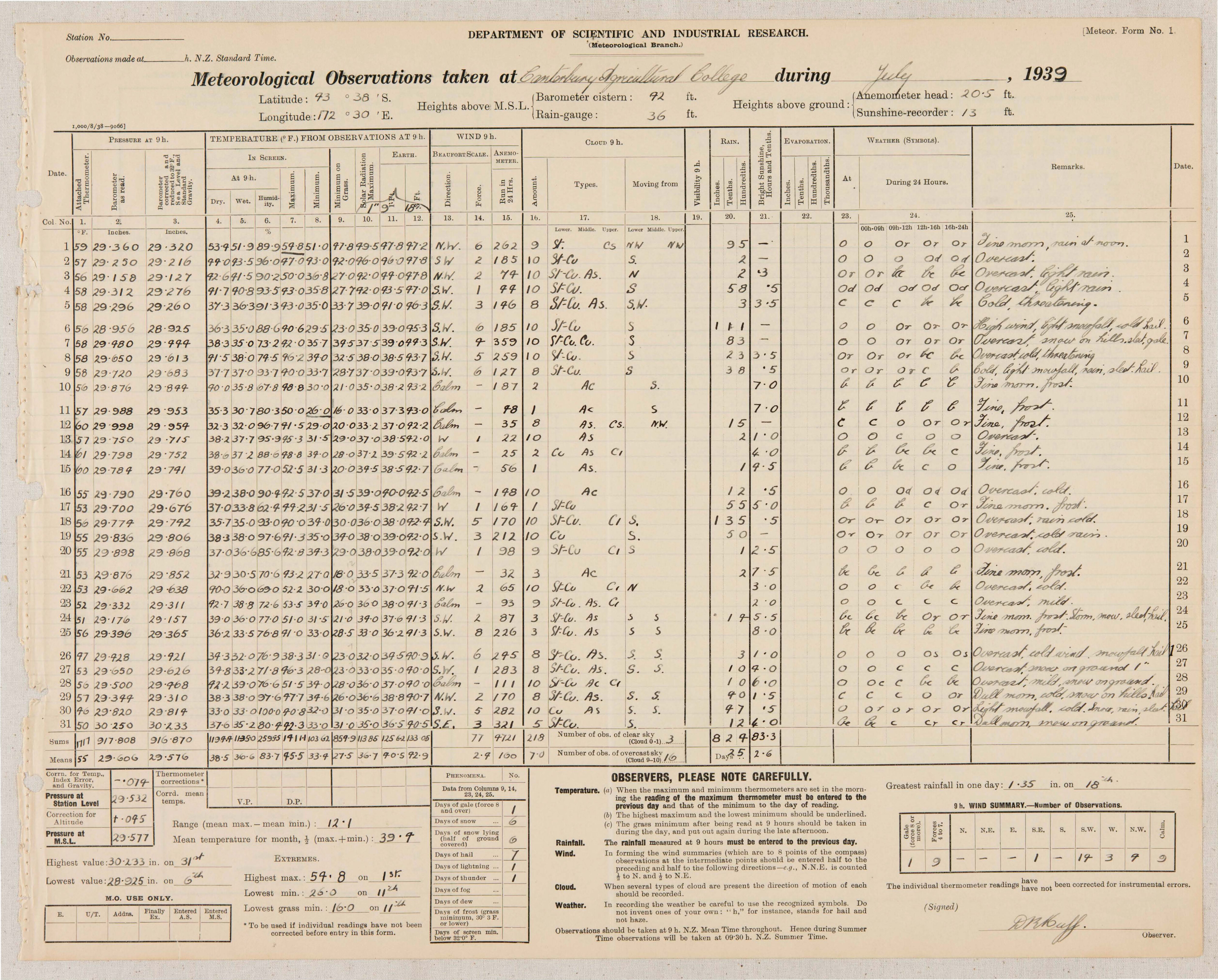 1939 07 Meteorological Observations at the Lincoln Climate Station P1