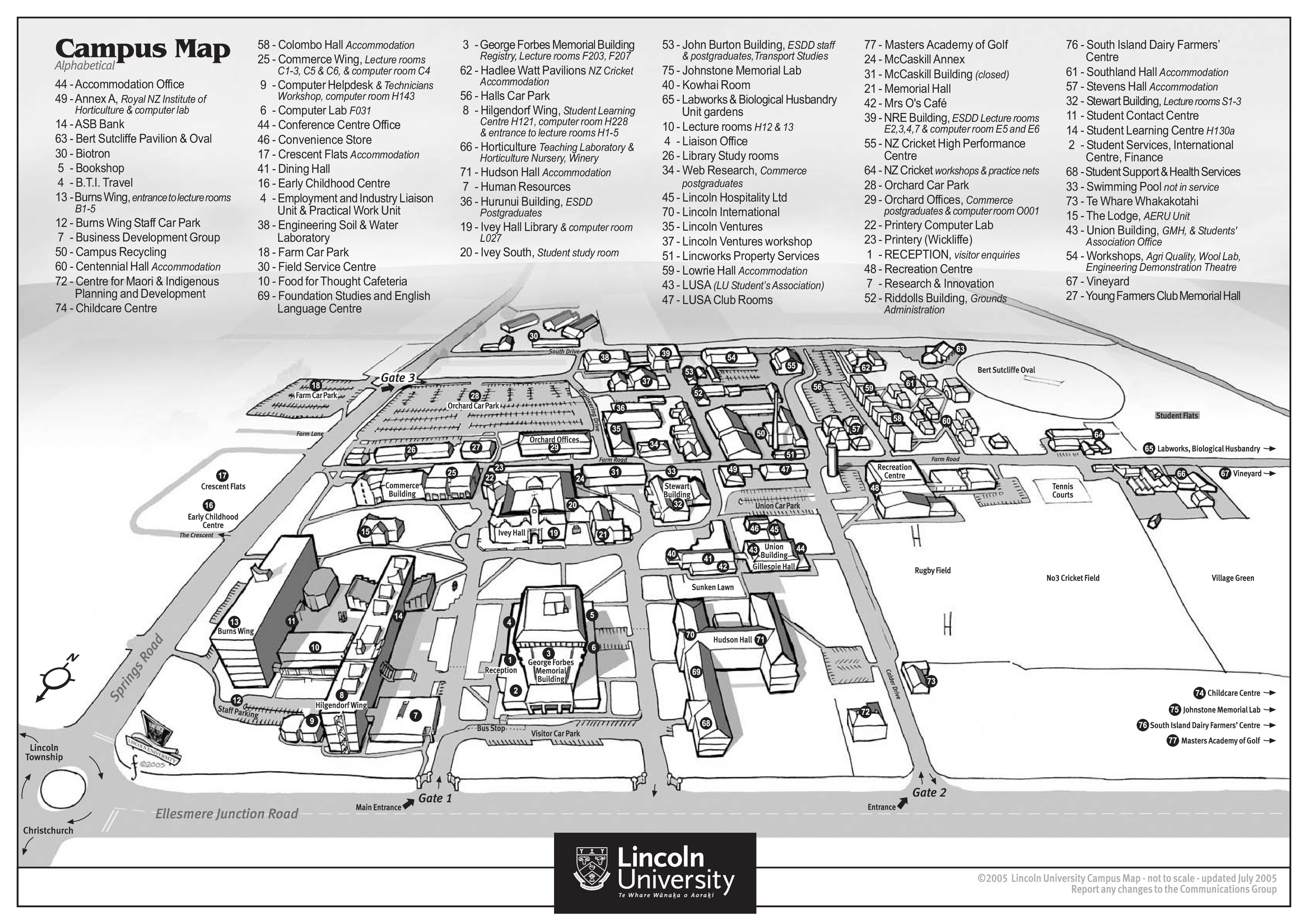 2005-2007 Lincoln University Campus Map