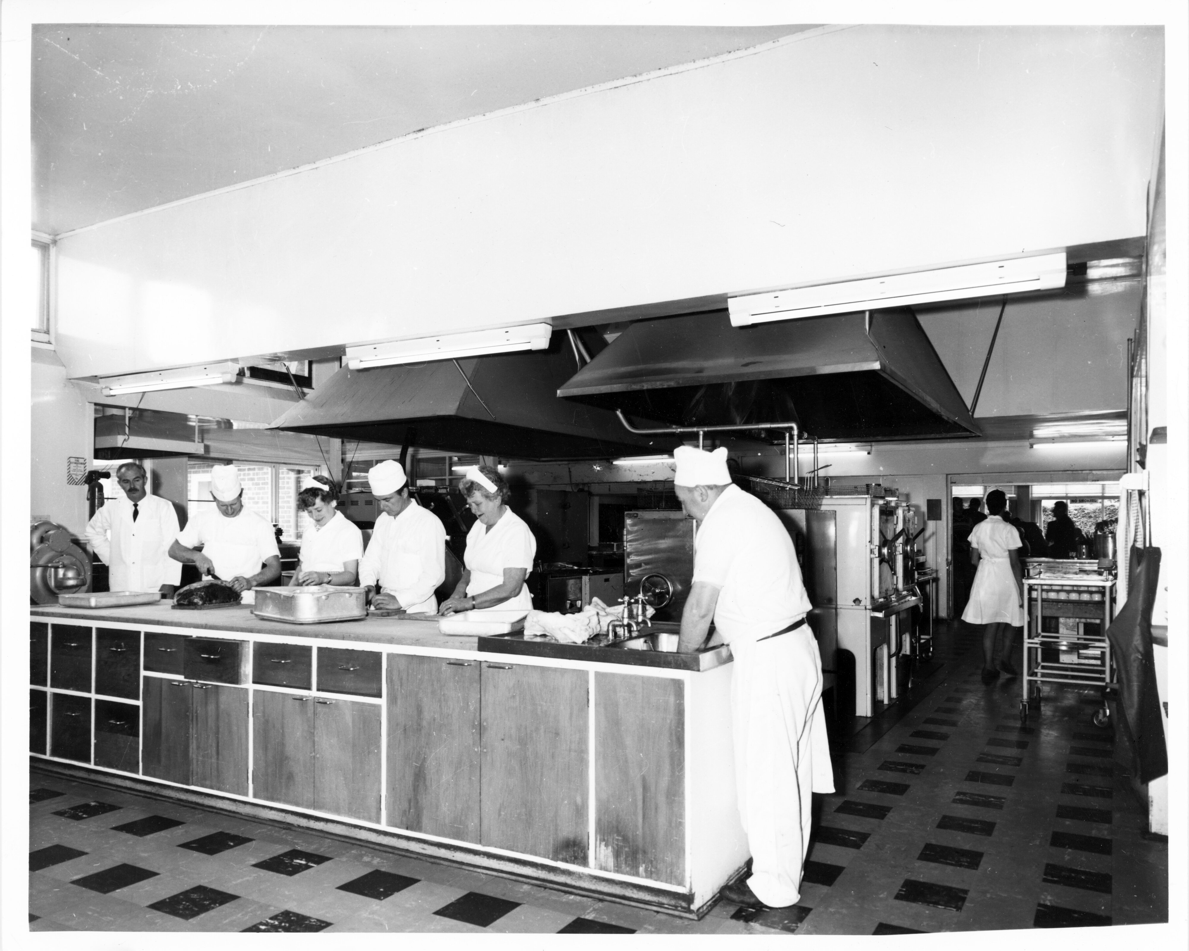 1967 View of College Refectory kitchen 