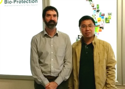 BPRC Director Professor Travis Glare with Dr Meng Zhang.