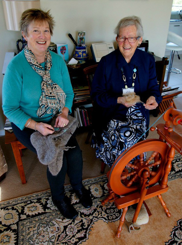 A group of Darfield spinning and knitting enthusiasts, headed up by Pip Anderson and Ruth Buttle