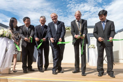 Liz Zhou (NZCB), left, Jason Ho (NZCB), Deputy Vice-Chancellor-Group Services Murray Dickson, Vice-Chancellor Professor Robin Pollard, Mayor Kelvin Coe, and Vice Consulate General for Education Charlie Li.