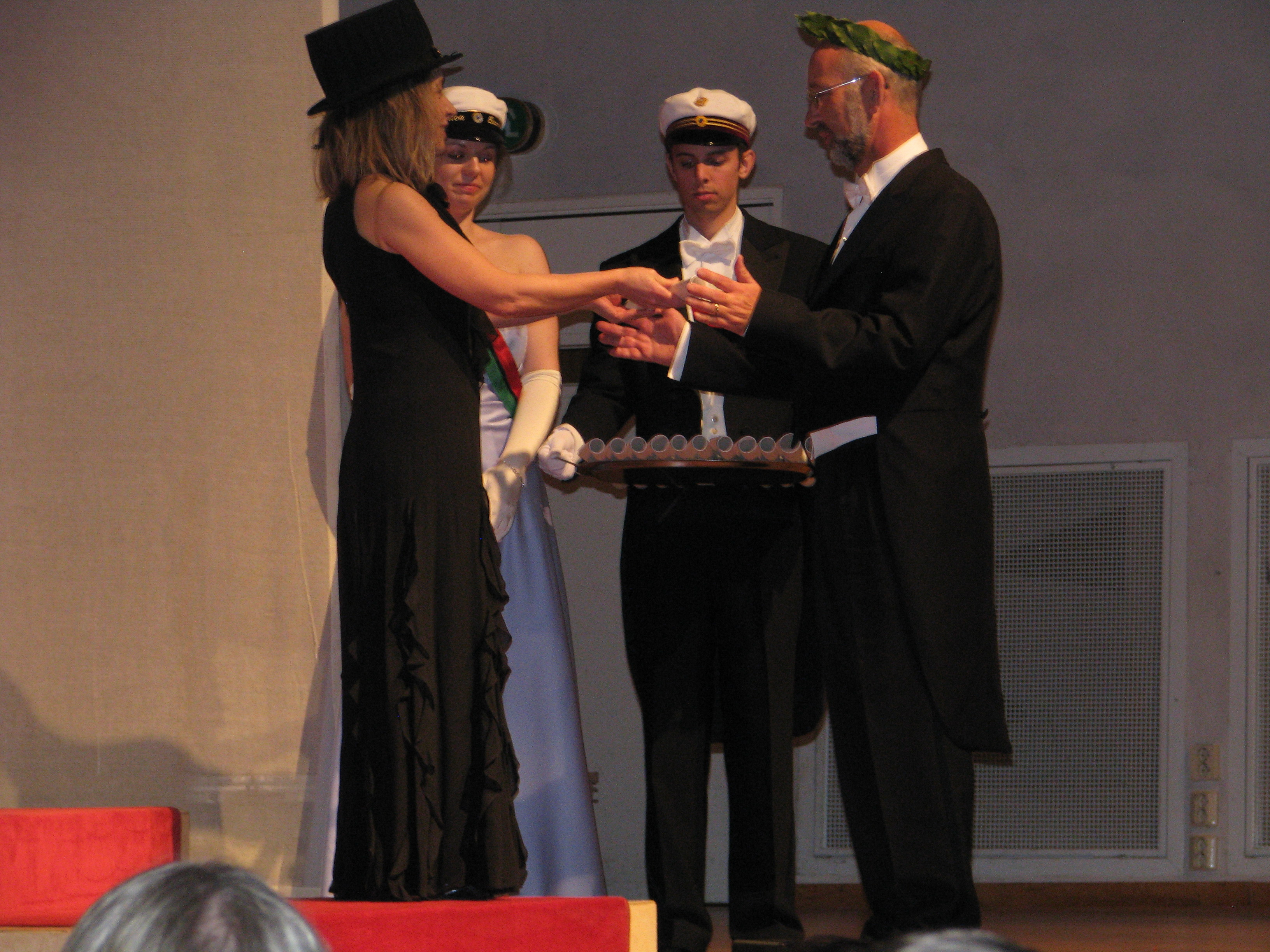 Professor Jordan (right) receiving the Honorary Doctorate Diploma.