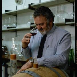 Reader in Wine Science Dr David Heatherbell in Wine Lab, August 1991 03