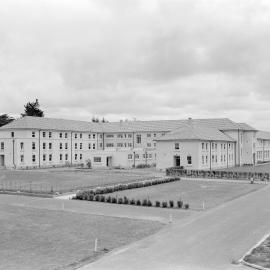 Newly constructed Hudson Hall, Canterbury Agricultural College, circa 1953 (Blackmore Neg5063)