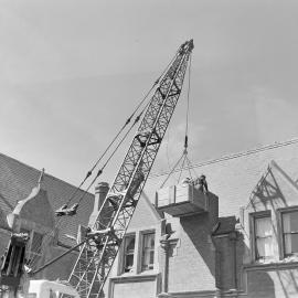 Removal of chimney, Ivey Hall, Lincoln College, circa 1961-1962 (Blackmore Neg5092)