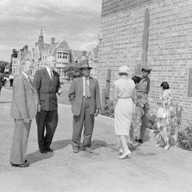 The Prime Minister of Malaysia,Tunku Abdul Rahman visits Canterbury Agricultural College in 1960 (Blackmore Neg 5134)