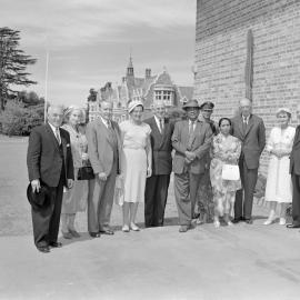 The Prime Minister of Malaysia,Tunku Abdul Rahman visits Canterbury Agricultural College in 1960 (Blackmore Neg 5136)