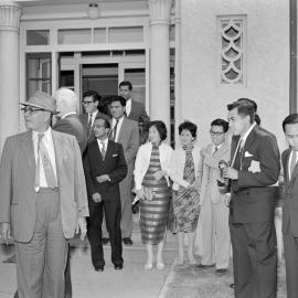 The Prime Minister of Malaysia,Tunku Abdul Rahman visits Canterbury Agricultural College in 1960 (Blackmore Neg 5137)