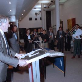 Malcolm Cameron speaking during the 1994 Lincoln University Press' first book launch 02