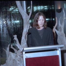 Daphne Brasell speaking during the 1994 Lincoln University Press' first book launch 01
