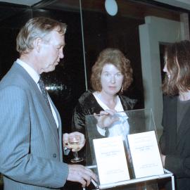 Vice-Chancellor Professor Bruce Ross, Coral Atkinson and Daphne Brasell at the launching of Lincoln University Press' first book, 1994 03