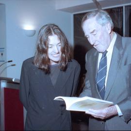 Malcolm Cameron and Daphne Brasell at the launching of Lincoln University Press' first book, 1994 02
