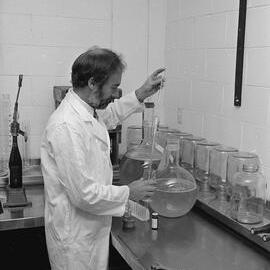 Researcher working in the Wine Locker, Lincoln College