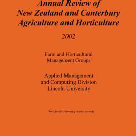 2002 Annual Review of New Zealand and Canterbury Agriculture and Horticulture (Internal use only)
