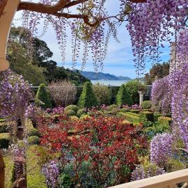 Governors Bay from Ōhinetahi - a view of Governors Bay from the verandah of Ōhinetahi House