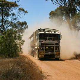 Road Train carting wheat in Western Australia 