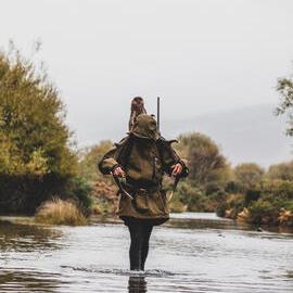 Retrieving a stag and its venison for the freezer. 