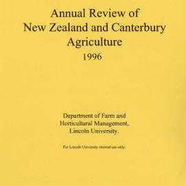 1996 Annual Review of New Zealand and Canterbury Agriculture (Internal use only)