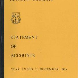 1985 Statement of Accounts 
Lincoln College