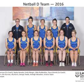 2016 Netball D Team