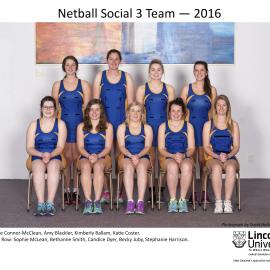 2016 Netball Social 3 Team