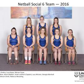 2016 Netball Social 6 Team