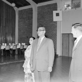 Tunku Abdul Rahman, Prime Minister of Malaysia visits, 1960 (Blackmore Neg 5971)