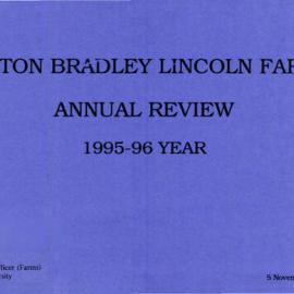 1995-96 Orton Bradley Lincoln Farm Annual Review