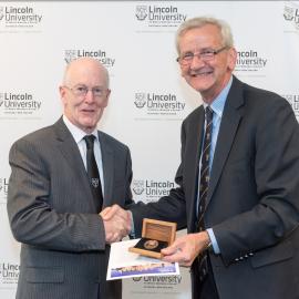 2015 Lincoln University Medal Award Ceremony at Te Kete Ika, Ian Collins and Tom Lambie
