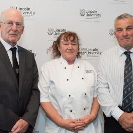 2016 Lincoln University Medal Award Ceremony at Te Kete Ika, Ian Collins, Heather Watson, Noel Hickland