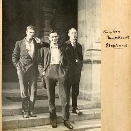 Canterbury Agricultural College Students V. Bowker, T. Matthews and O. C. Stephens, c.1917-18