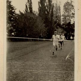 Canterbury Agricultural College Sports Day Running Race, J. W. Calder Winning, c.1917