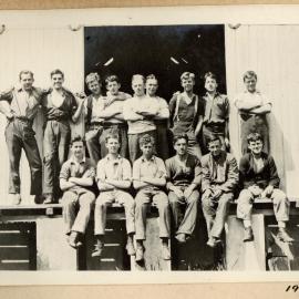 Shearing time, Canterbury Agricultural College, 1918